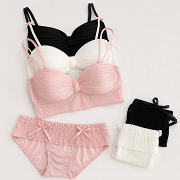 Japanese Bras, Piano Pleats, Bows, Comfortable, No Steel Rings, Gathered Sweet And Lovely Underwear .