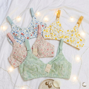 Pure Cotton Printed Bra , Pack of 4 and 3