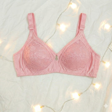High Quality Cotton Bra, Emblished with Net Embrioded Work , Beautiful Straps